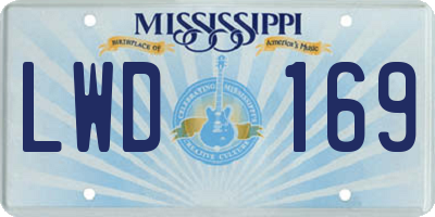 MS license plate LWD169