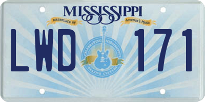 MS license plate LWD171