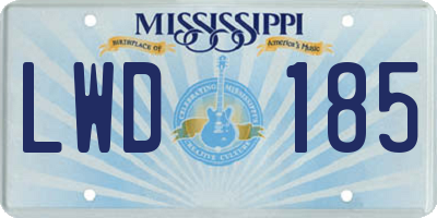 MS license plate LWD185