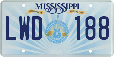 MS license plate LWD188