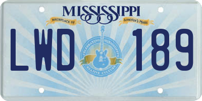MS license plate LWD189
