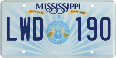MS license plate LWD190