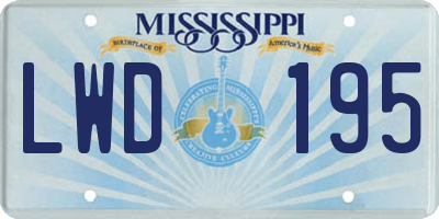 MS license plate LWD195