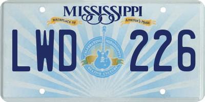 MS license plate LWD226