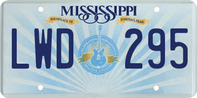 MS license plate LWD295