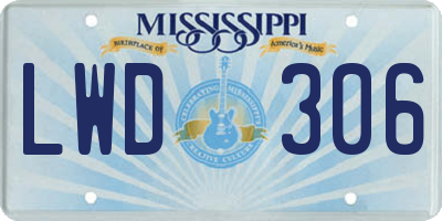 MS license plate LWD306