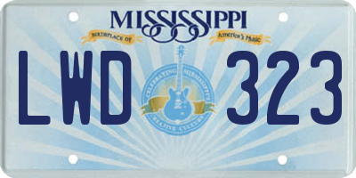 MS license plate LWD323