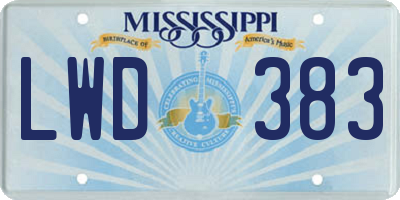 MS license plate LWD383