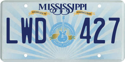 MS license plate LWD427