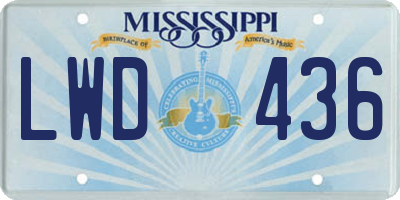 MS license plate LWD436