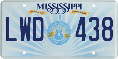 MS license plate LWD438