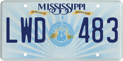 MS license plate LWD483
