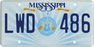 MS license plate LWD486