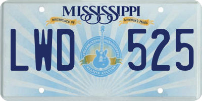 MS license plate LWD525