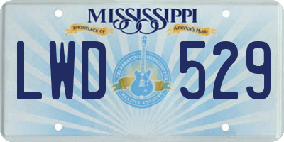 MS license plate LWD529