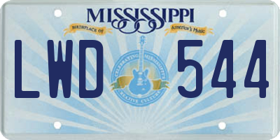 MS license plate LWD544