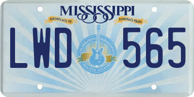 MS license plate LWD565