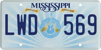 MS license plate LWD569