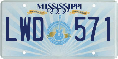 MS license plate LWD571