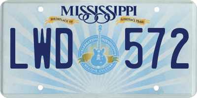 MS license plate LWD572