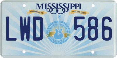MS license plate LWD586