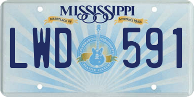 MS license plate LWD591