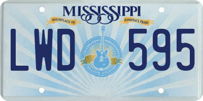 MS license plate LWD595