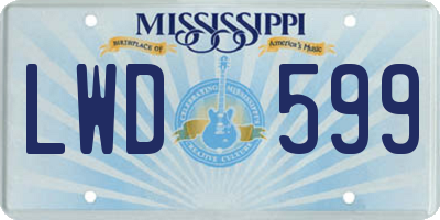 MS license plate LWD599