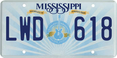 MS license plate LWD618