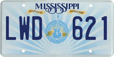 MS license plate LWD621
