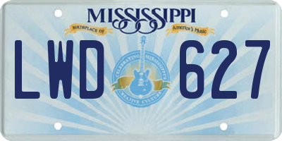 MS license plate LWD627