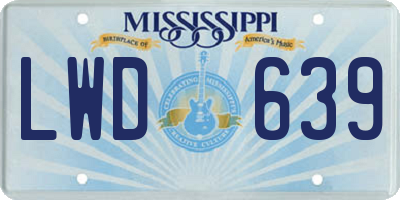 MS license plate LWD639