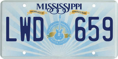 MS license plate LWD659