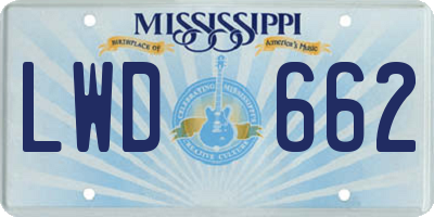 MS license plate LWD662