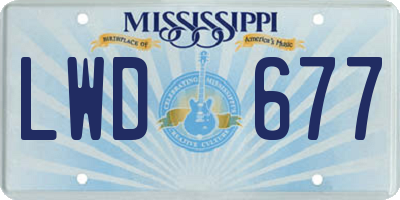 MS license plate LWD677