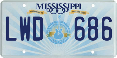 MS license plate LWD686