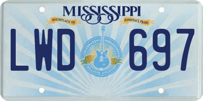 MS license plate LWD697
