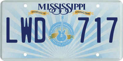 MS license plate LWD717