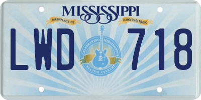 MS license plate LWD718
