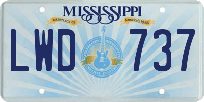MS license plate LWD737