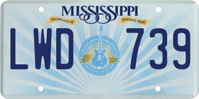 MS license plate LWD739