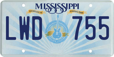 MS license plate LWD755