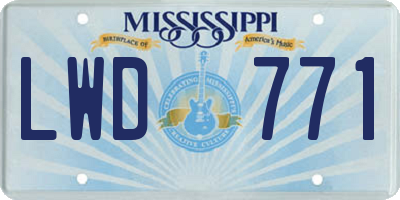 MS license plate LWD771