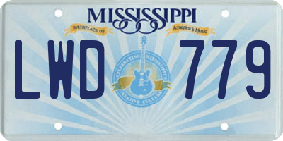 MS license plate LWD779