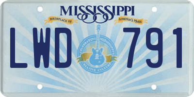 MS license plate LWD791