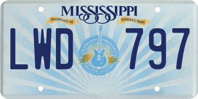 MS license plate LWD797