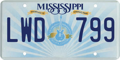 MS license plate LWD799