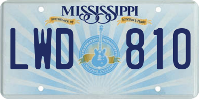 MS license plate LWD810