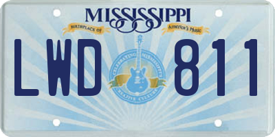 MS license plate LWD811