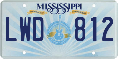 MS license plate LWD812